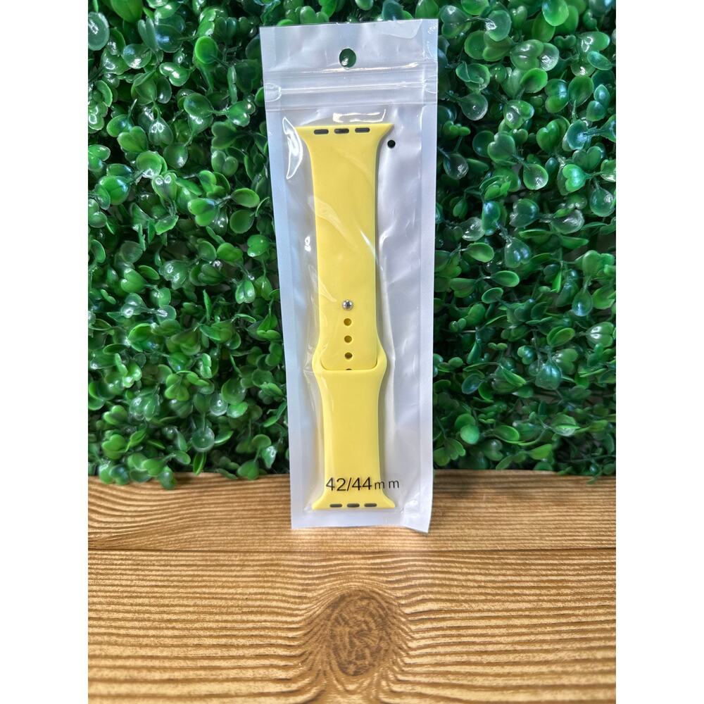 New Yellow Silicone Smart Watch Band Compatible with Apple Watch 42/44 mm Gift